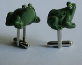 3-D FROG Cufflinks FREE Gift Bag cuff links by findstotreasure