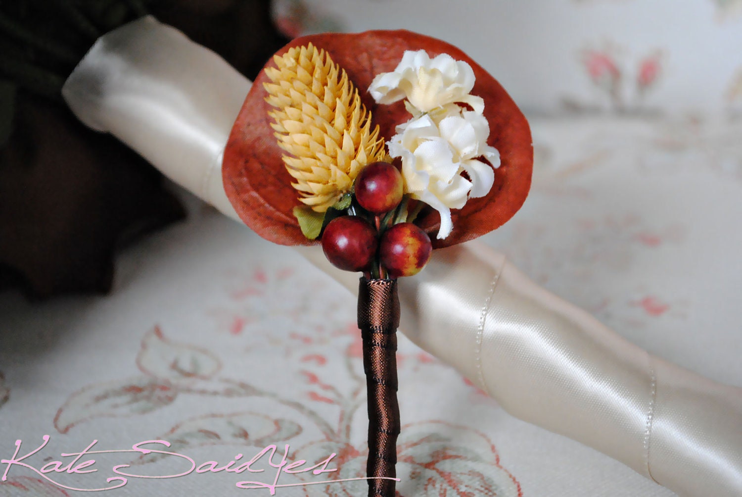 Wedding Boutonniere - Rustic October Boutonniere