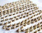 LOW Stock -2 sets left- Plastic Faux Pearl Beaded Chain (3 Feet) (C630)