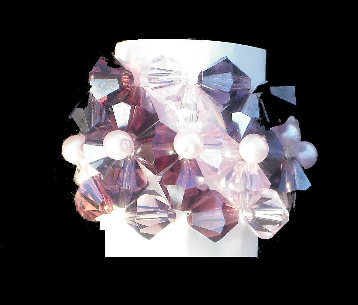 Purple Swarovski Crystal Beaded Ring