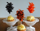 Halloween Tissue Puff Cupcake Toppers ... set of 12