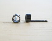 Oxidized Sterling Circle Posts