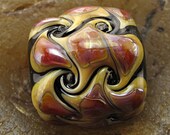 Lampwork Mini Focal Bead -Fumed Ivory Twists- Handmade by Jason Powers SRA LE Powers Art Glass