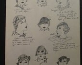 20's Fashion Drawing Hat Veil Folk Art Outsider Painting