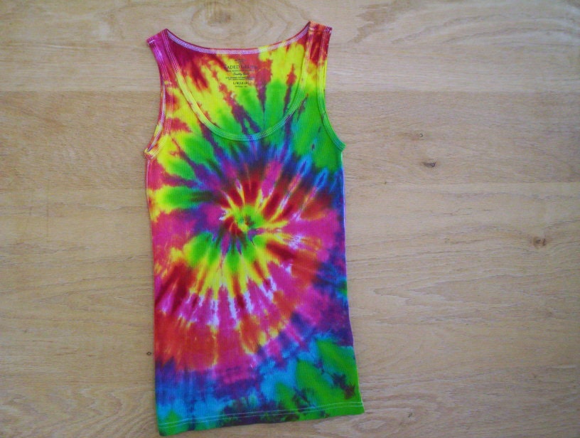 Rainbow Spiral Youth Large Tie Dye Tank