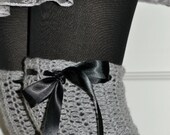 Brigitte inspired crochet legwarmers in gray