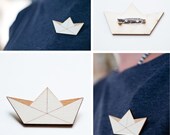 paper boat brooch