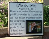 16"X16" Wedding Picture Frame Gift, Vows, Vow Renewal, Wedding Song