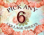SALE - Pick Any 6 Files - Digital Printable Collage Sheets - you choose -OFFER