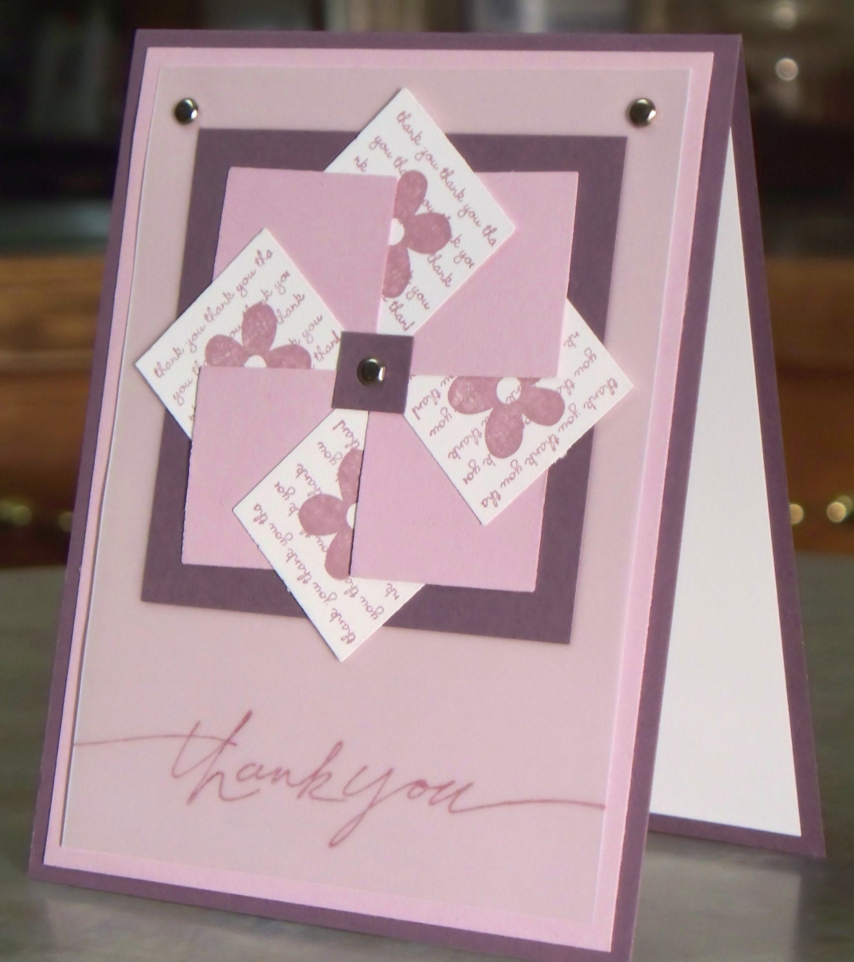 Thank You Card, Stampin Up Mini Messages Pinwheel Thanks