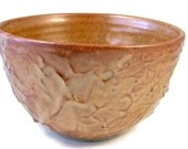 Gold Stoneware Bowl / Handmade Ceramic Wheel Thrown Clay Pottery