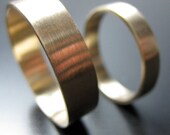 Recycled Hand Forged 14k Yellow Gold Ring Band Set Satin Finish