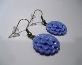 Periwinkle Flower Dangle Earrings -- Vintage Inspired