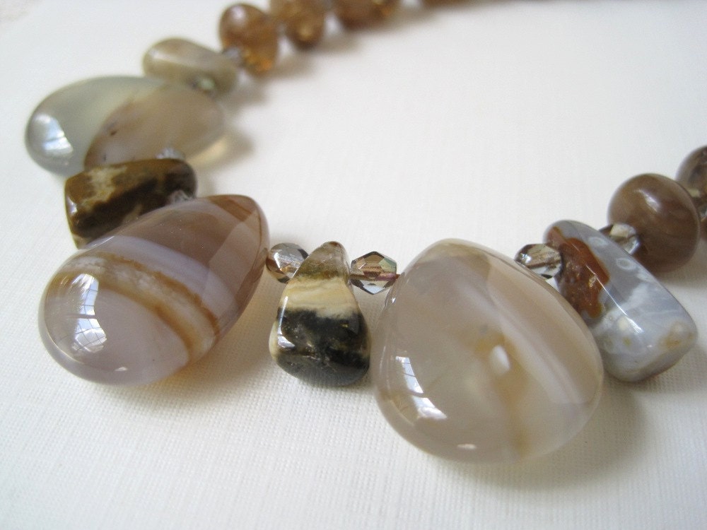 Botswana Agate Coffee Quartz Necklace