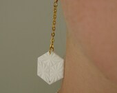 Hexagon dangle earrings in white