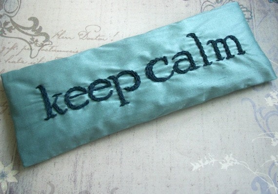 Lavender and Flaxseed Hand Embroidered Eye Pillow by Dolce Dreams