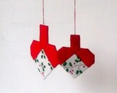 2 Christmas hearts ornaments patchwork c