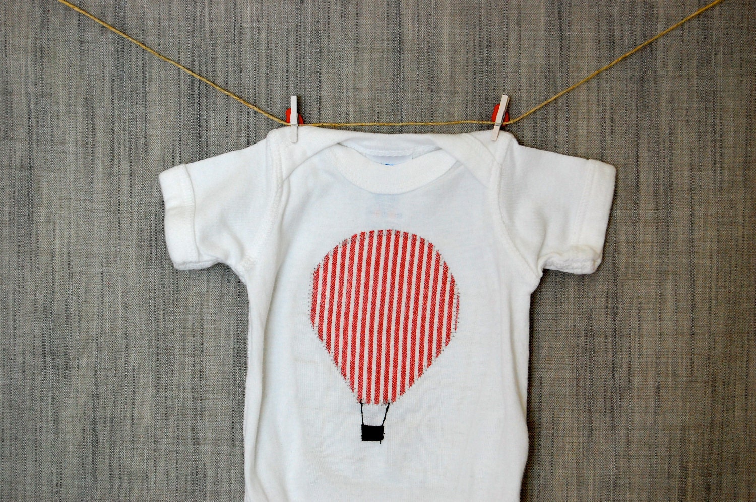 Hot air balloon onesie for baby boy or girl