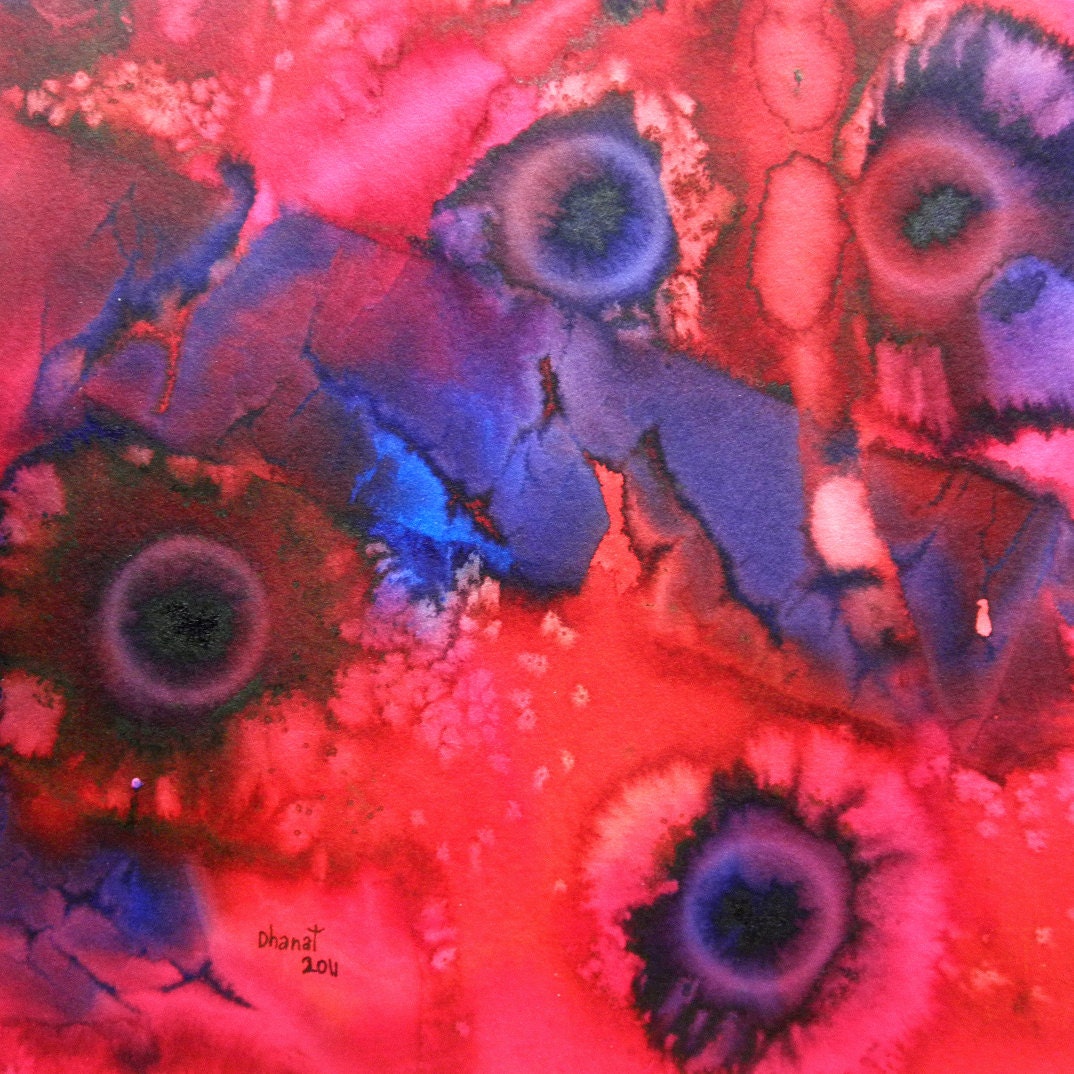 BRIGHT n BOLD -- Square 6 inches -- Original Abstract Painting By Dhanat