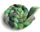 Handpainted Polwarth Wool Roving Top 4 ounces by artsiekat on etsy