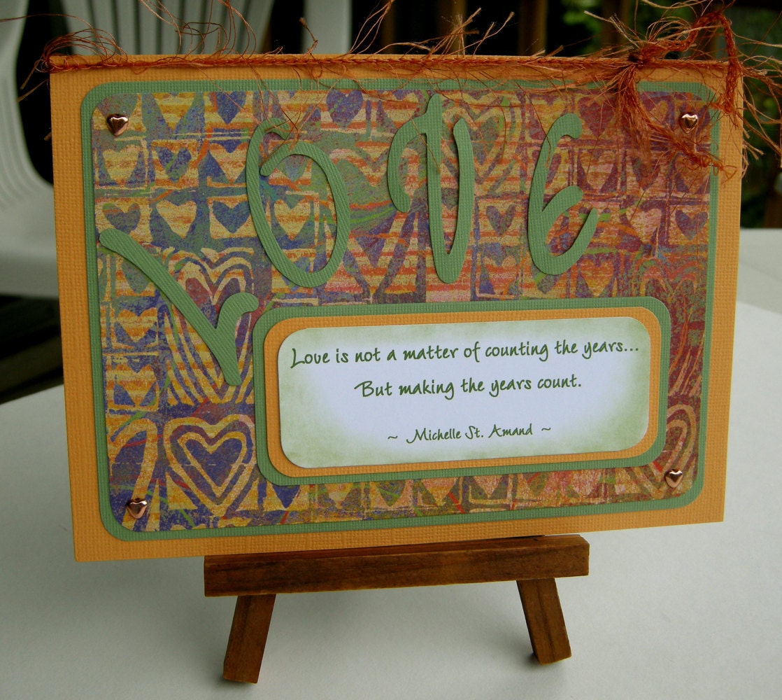 Handmade LOVE-Themed or Anniversary Card, Beautiful Quote