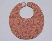Baby Bibs, four soft layers, reversible, redish with moose & fish