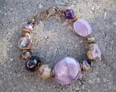 Inner Amethyst - Vintaj Natural Brass, Artisan Beads, Boro and Premium Czech Glass
