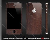 IPhone 4 Mahogany Wood Full Body Skin(DECAL) Kit