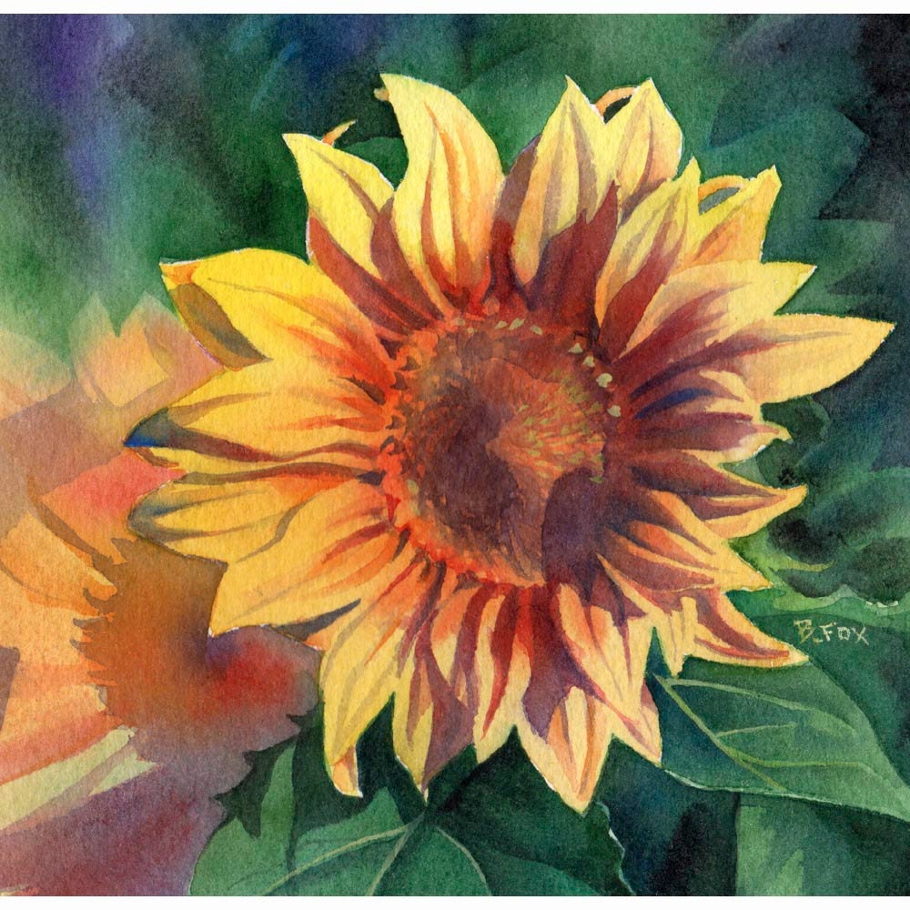 Sunny Spirit Sunflower Print by Barbara Fox