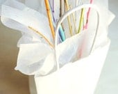 10 white craft paper euro bag
