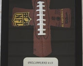 Personalized Football Cross in Shadowbox Frame