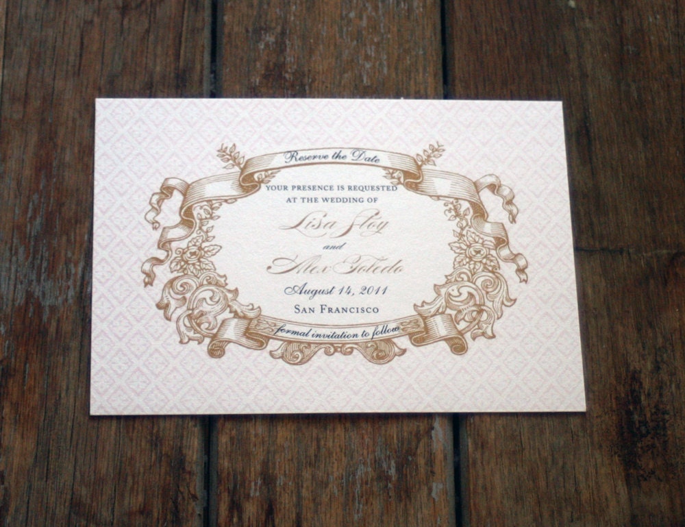Vintage Save the Date French Baroque Custom