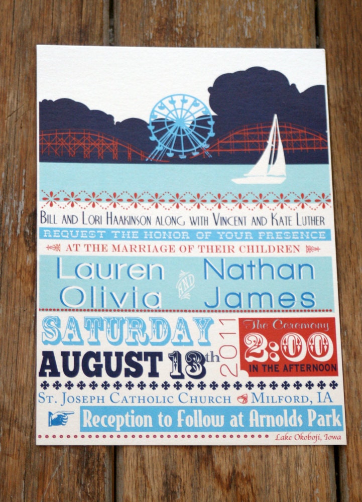 Vintage Wedding InvitationCarnival Custom Wedding Invitation