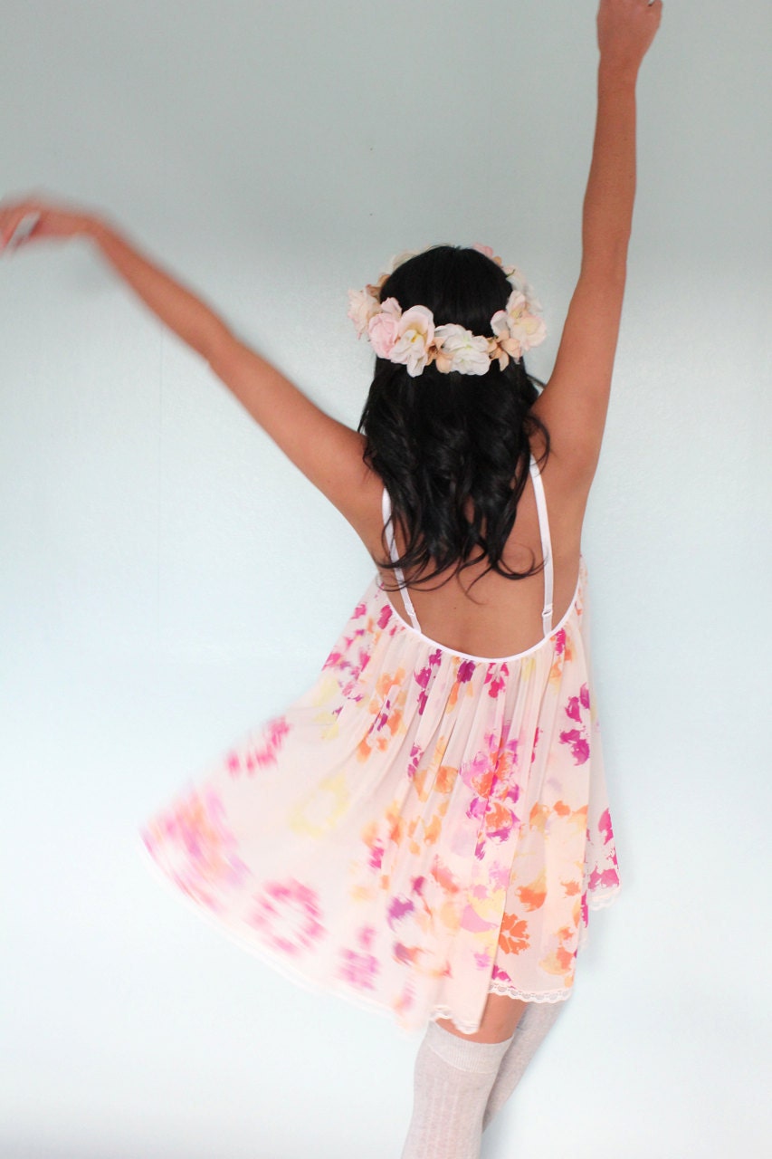 Lights out gathered negligee/ night gown