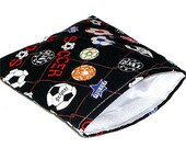 Reusable Sandwich Bag - Soccer Fabric Print