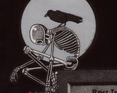 A Little Sad Skeleton 5x7 Ink Drawing