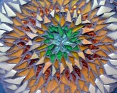 Sunflower Mosaic Mandala on Slate(8 inch)