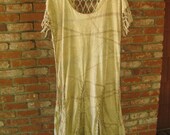 VINTAGE 70s boho native fringe dress