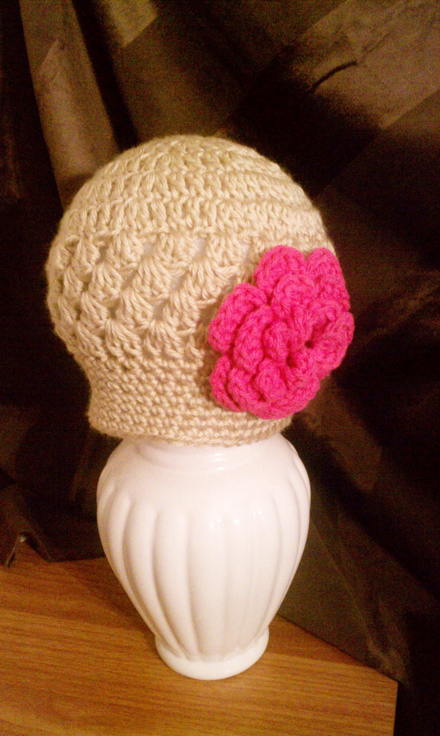 Beige Madison Hat with Detachable Flower - Toddler