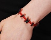Frankenstein Stitches Bracelet (Flesh2) with Handpainted Blood-2PC Set
