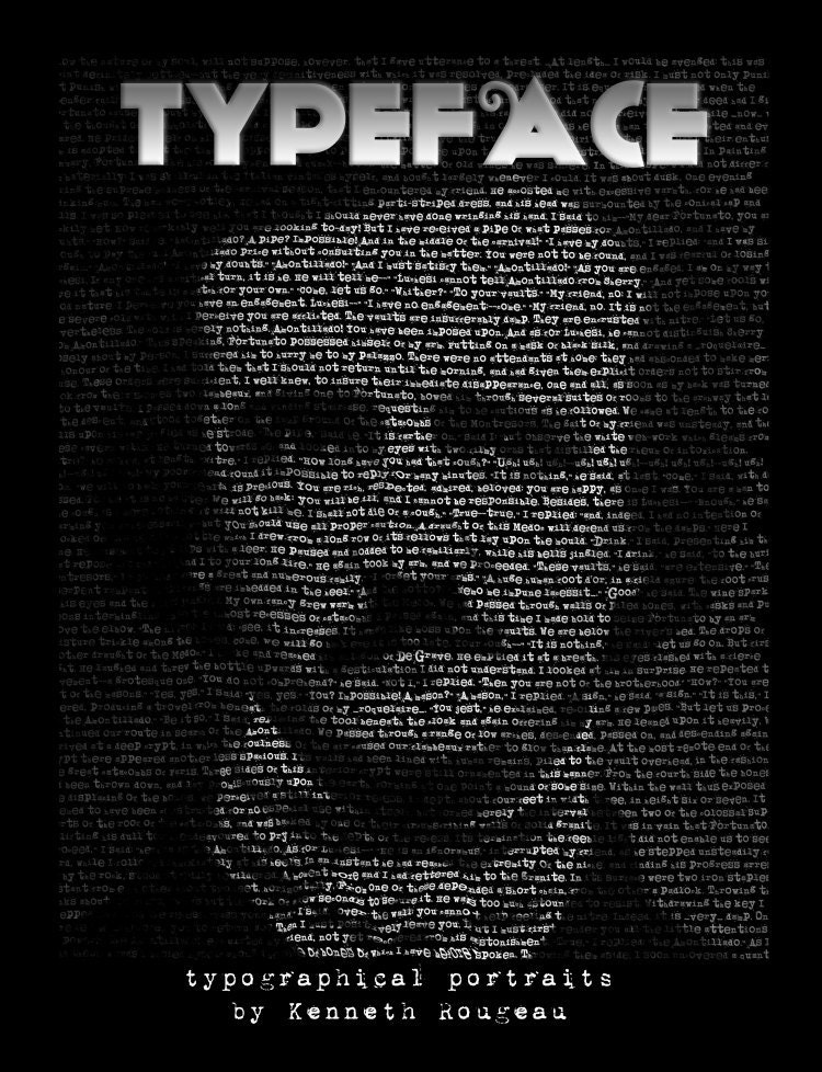 TypeFace - book includes over 140 text-based portraits of famous faces