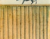 Original ACEO Painting -- Fence walk