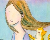Original ACEO Painting -- Attention