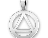 Symbol for Alcoholics Anonymous Sterling Silver Pendant
