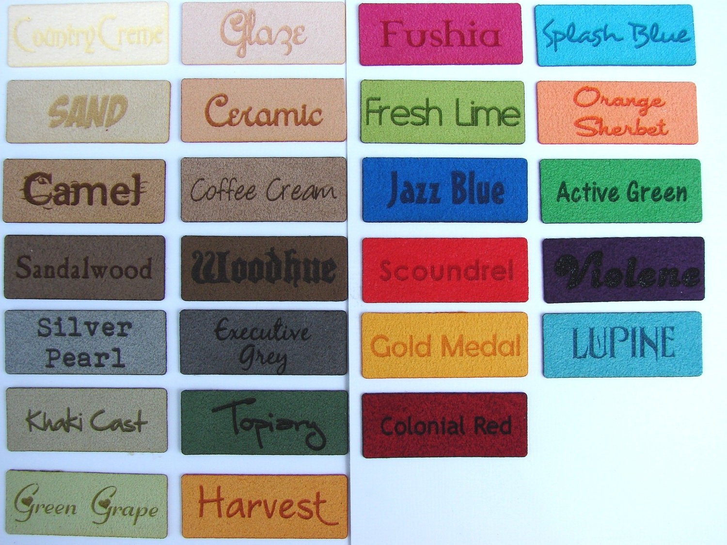 Ultrasuede brand sew in clothing labels customized