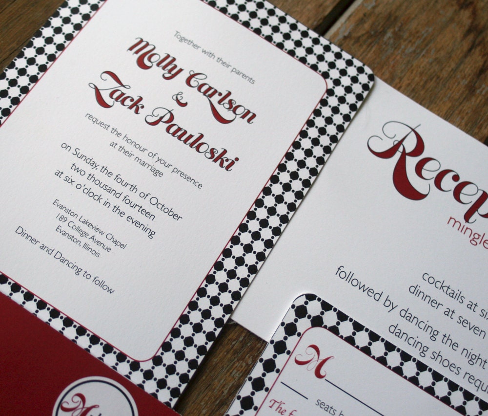 Modern Wedding Invitation : Retro Mod Dot