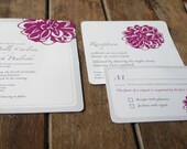 Modern Wedding Invitation Dahila or Peony Custom