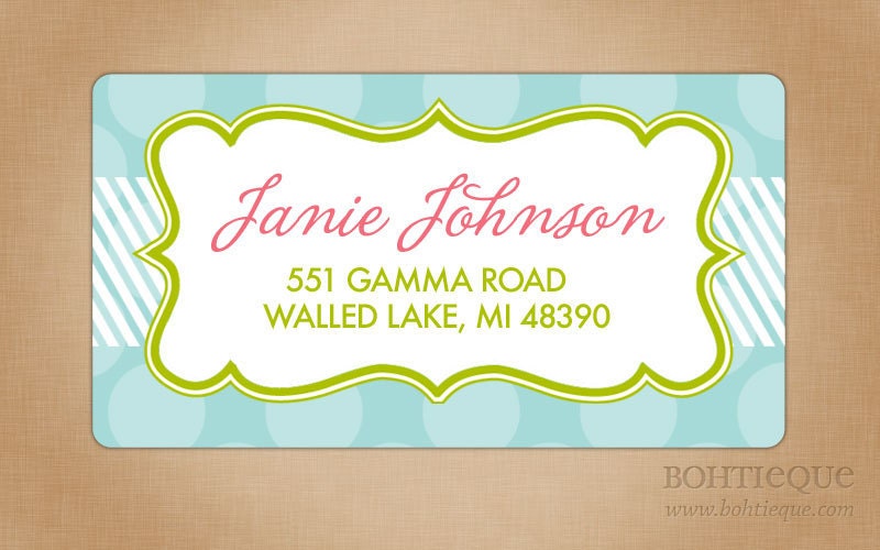 Address Labels Dots and Stripes