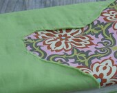 Bamboo Blanket for Baby / Toddler Girls - Lime Green, with Retro Floral Center