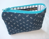 Blue white anchor purse